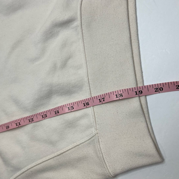 Champion Reverse Weave Crop Sweatshirt Women White C Logo Embroidered Crew Large - Picture 7 of 7